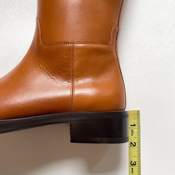 Lafayette 148 Wren Riding Boot in Vachetta Leather Copper EU 37.5 US 7.5 NEW - Picture 11 of 14